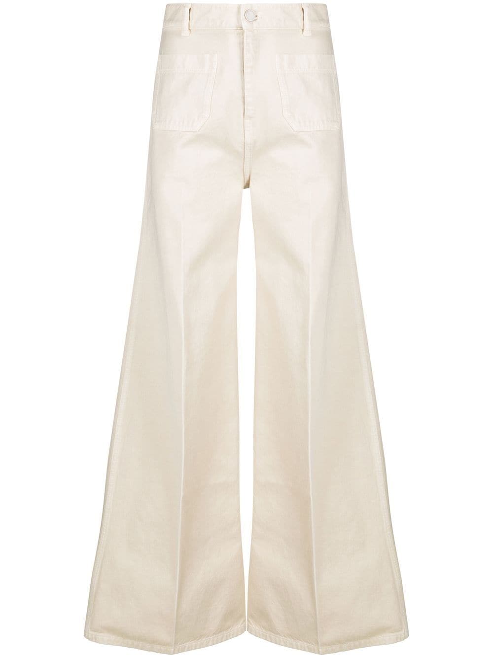 Shop Joseph Wide-leg Denim Jeans In Nude