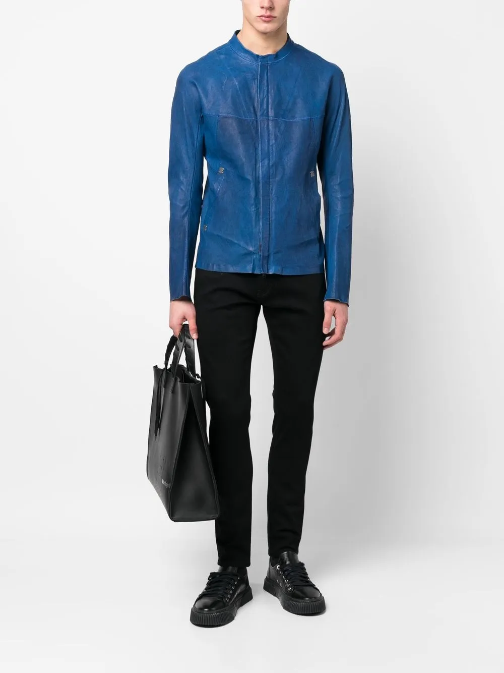 Isaac Sellam Experience Leren jack - Blauw
