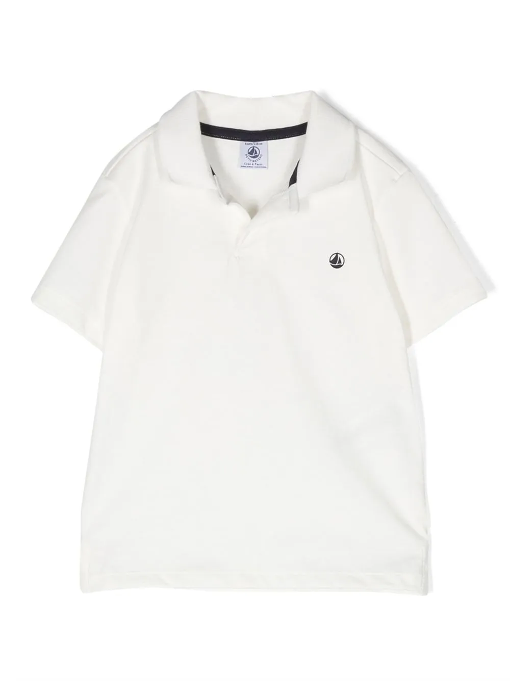 

Petit Bateau playera tipo polo con logo bordado - Blanco