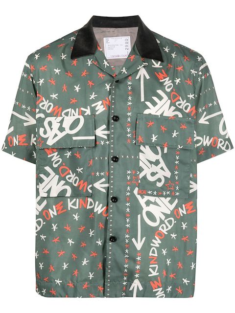 sacai camisa con estampado gráfico de Sacai x Eric Haze