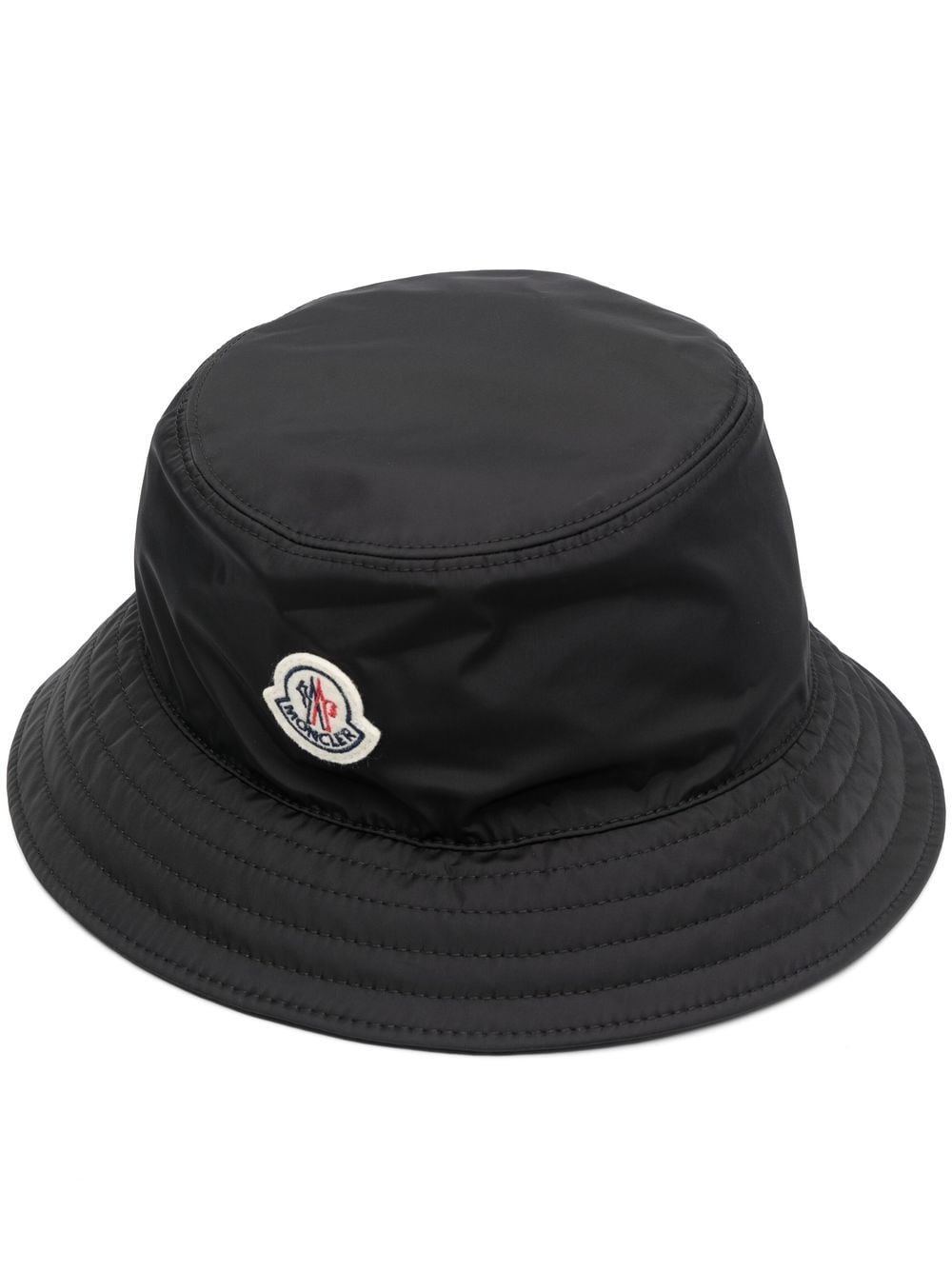 Shop Moncler Logo Patch Bucket Hat In Black