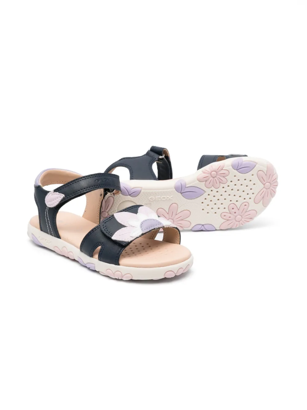 Geox Kids Haiti leren sandalen - Blauw