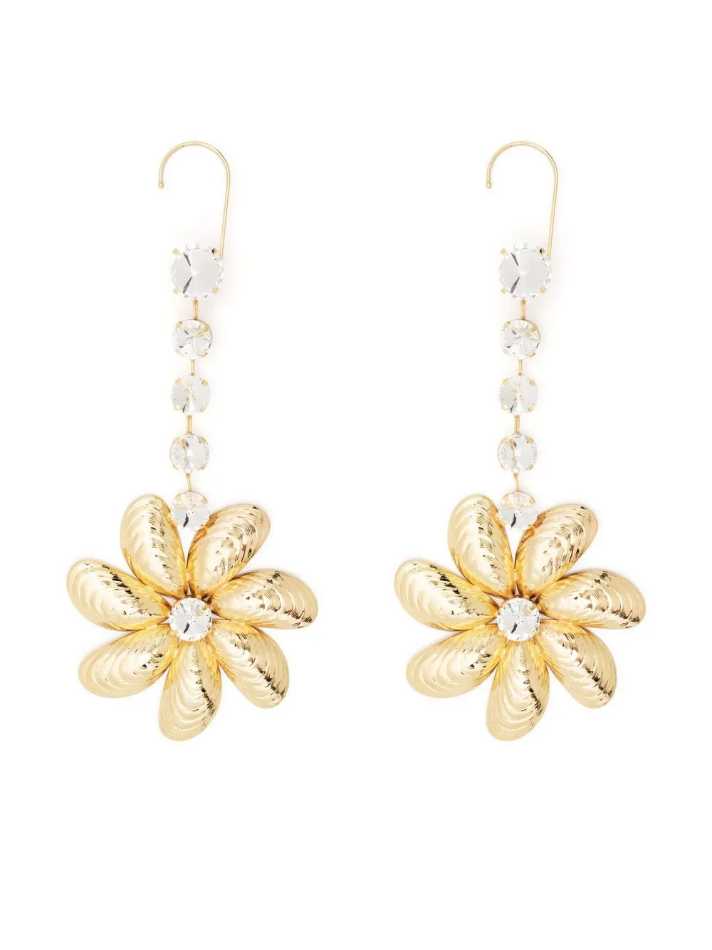 

AREA aretes con dije de flor y detalles de cristal - Dorado