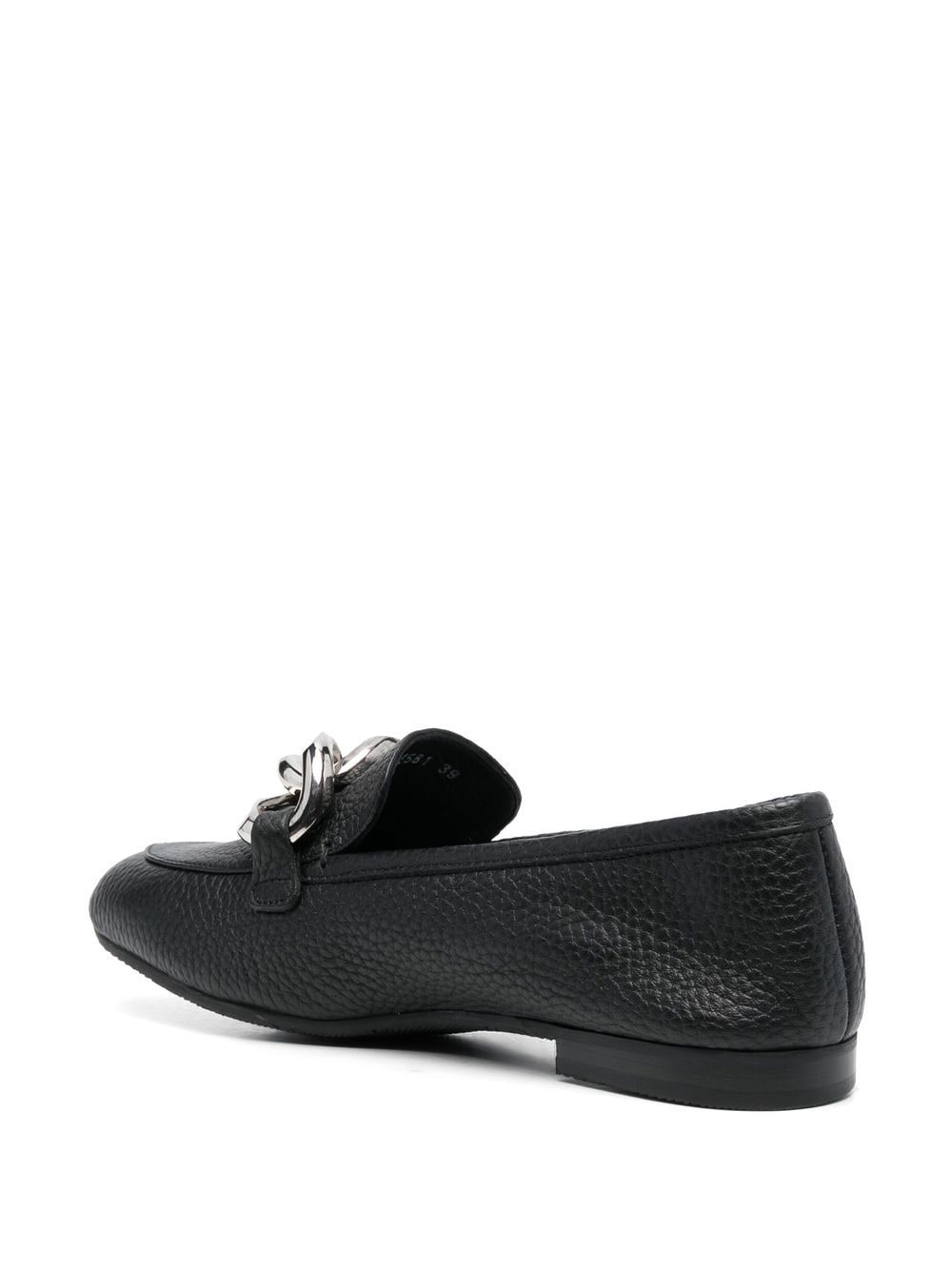 Shop Casadei Chunky Chain-link Leather Loafers In Black