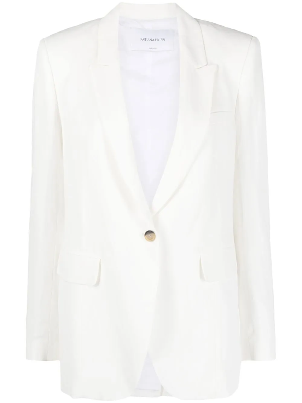 

Fabiana Filippi fitted single-breasted button blazer - White