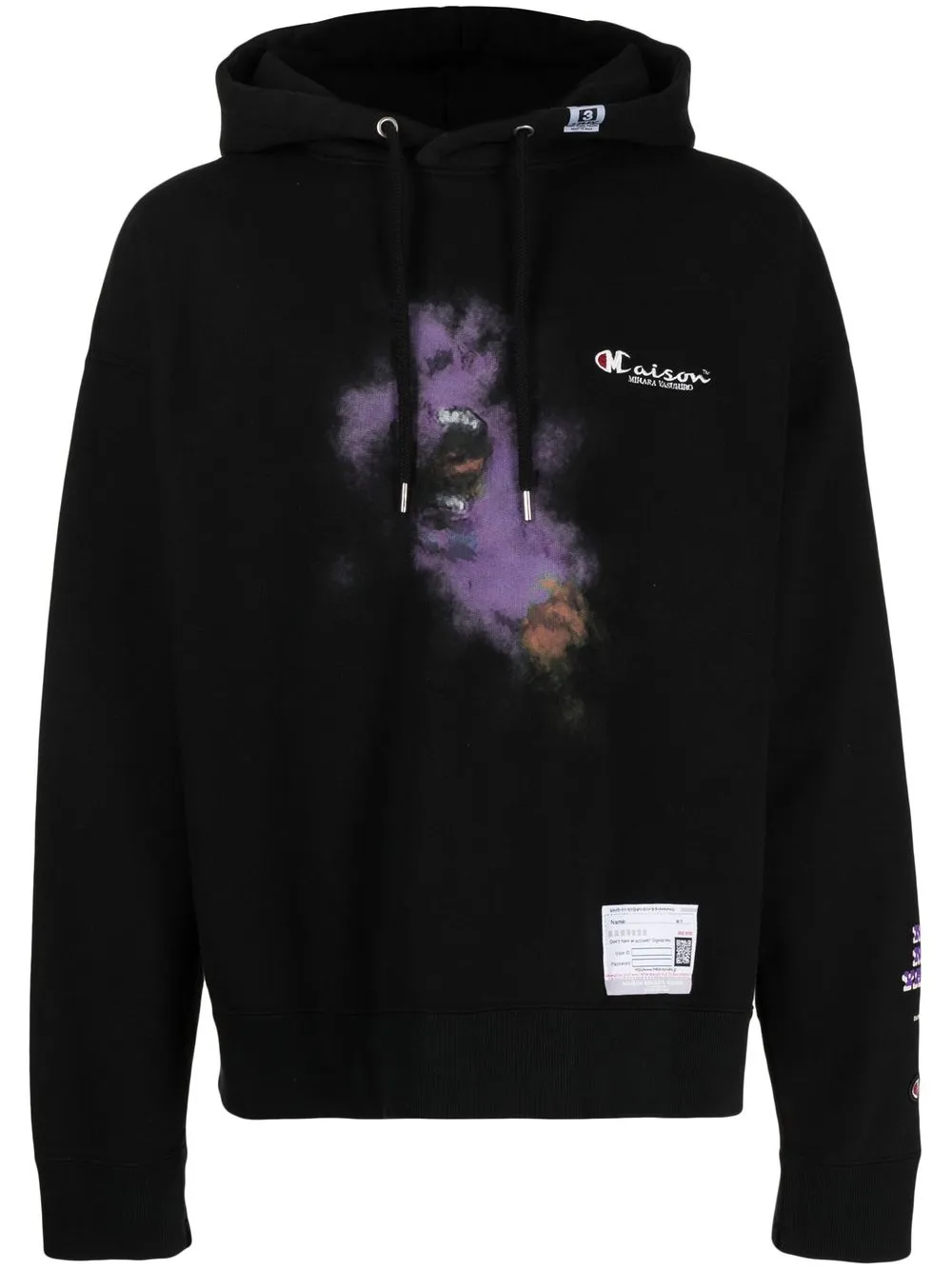 

Maison Mihara Yasuhiro embroidered-logo long-sleeve hoodie - Black