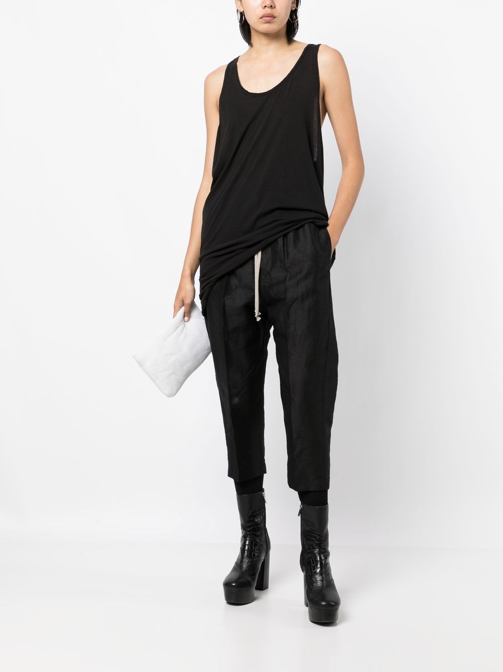Shop Rick Owens Cropped Tapered Trousers In Schwarz
