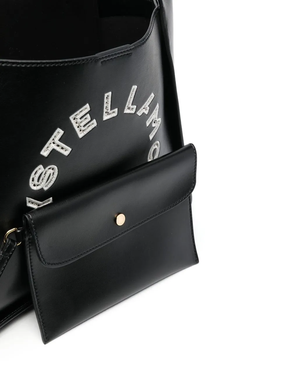 Stella Mccartney Embroidered-logo Tote Bag In Schwarz