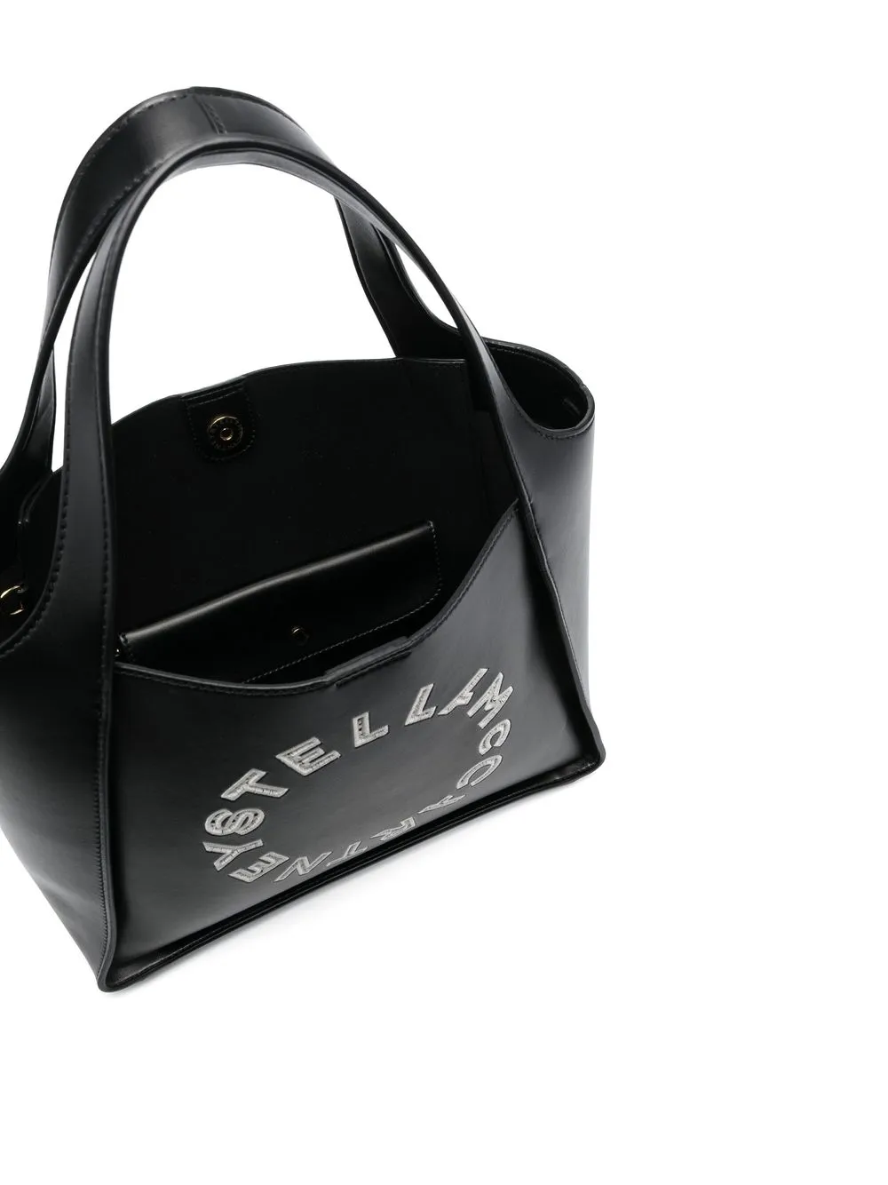 Stella Mccartney Embroidered-logo Tote Bag In Schwarz