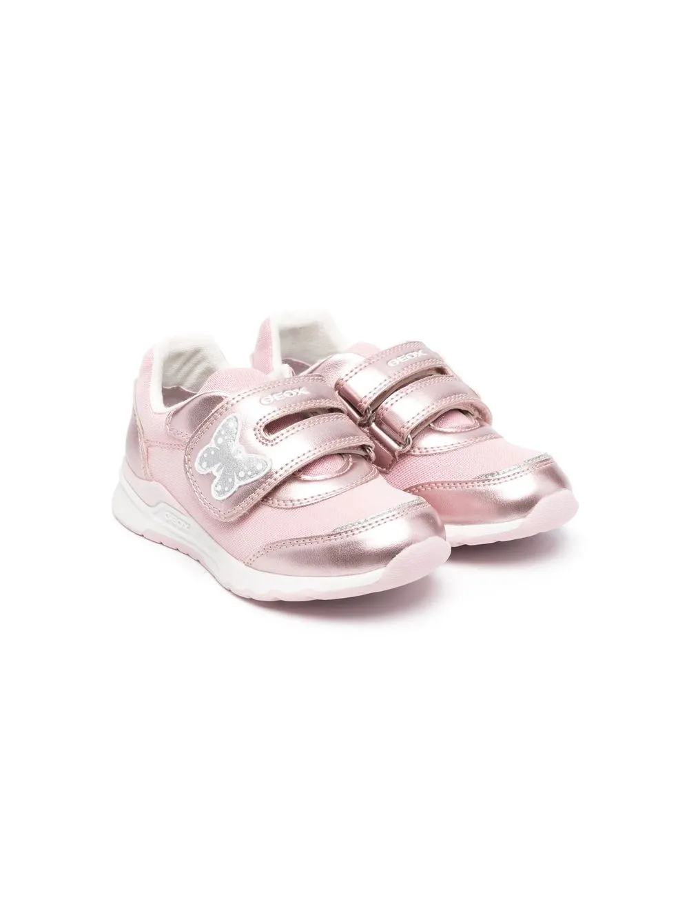 

Geox Kids metallic touch strap sneakers - C8360-OLD ROSE/SILVER