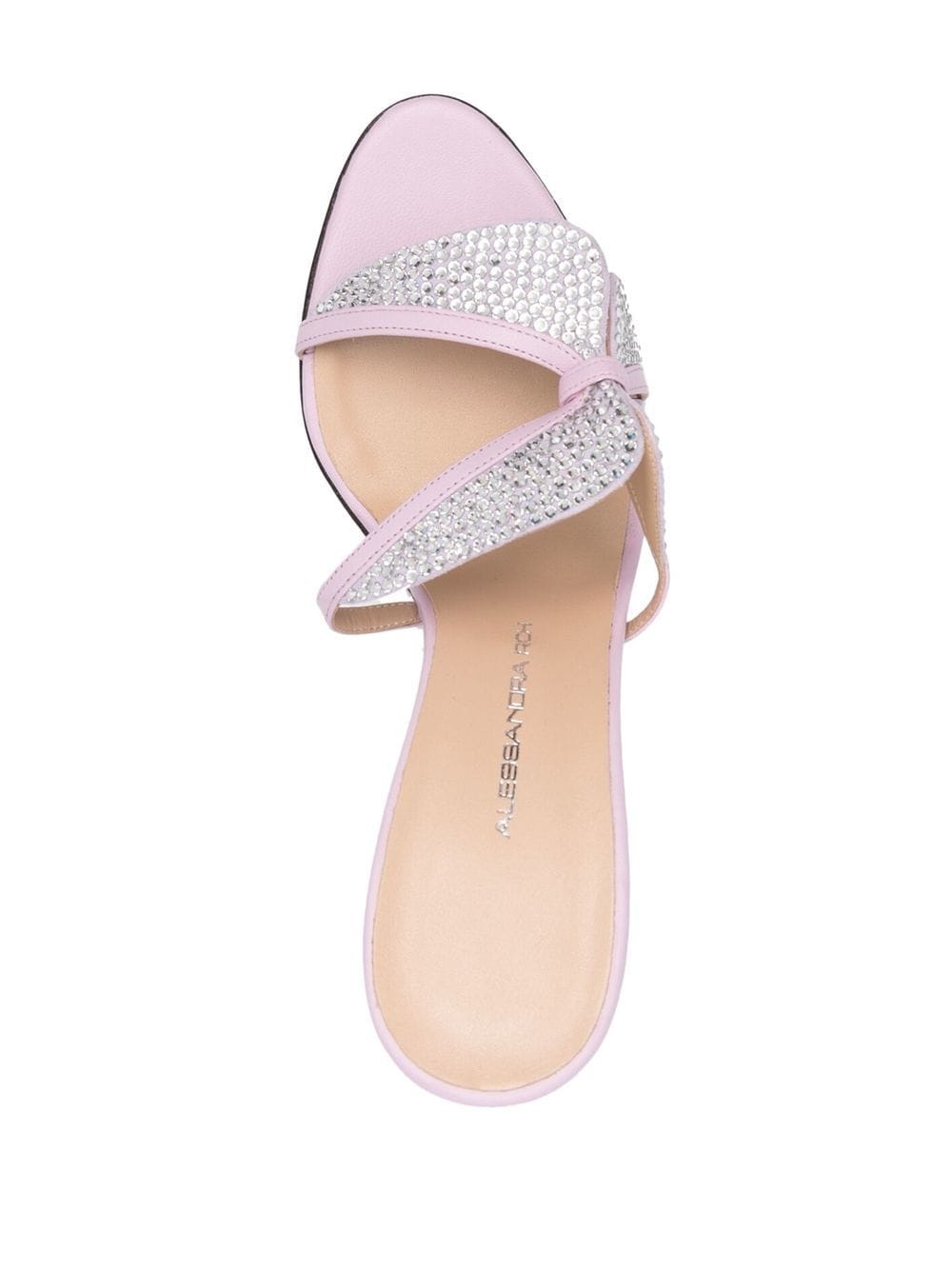 Shop Alessandra Rich Butterfly Crystal-embellished Sandals In Purple