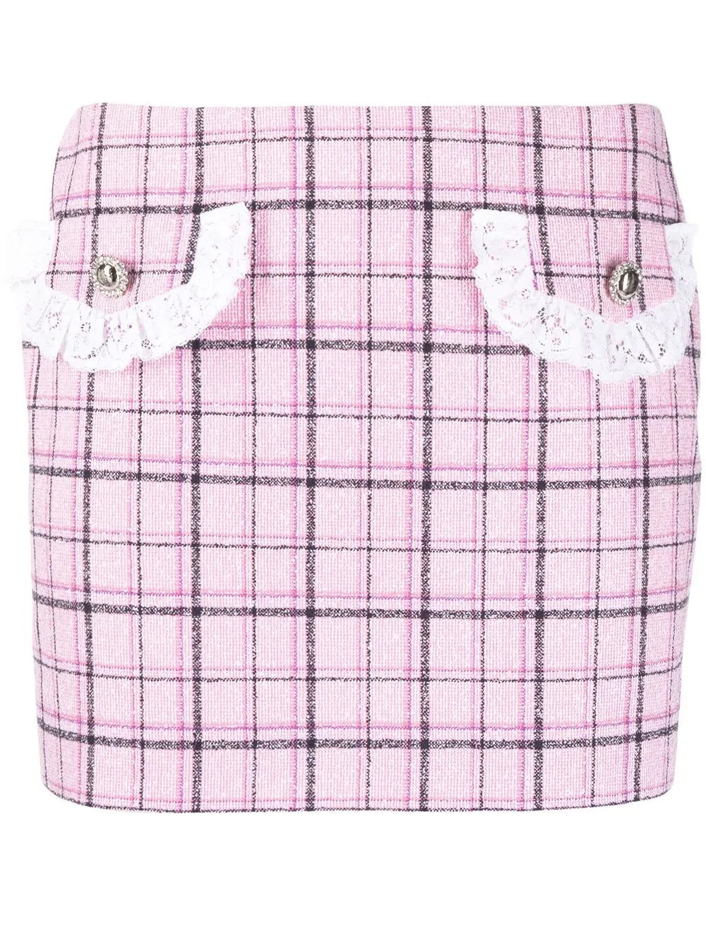 

Alessandra Rich check mini skirt - Pink