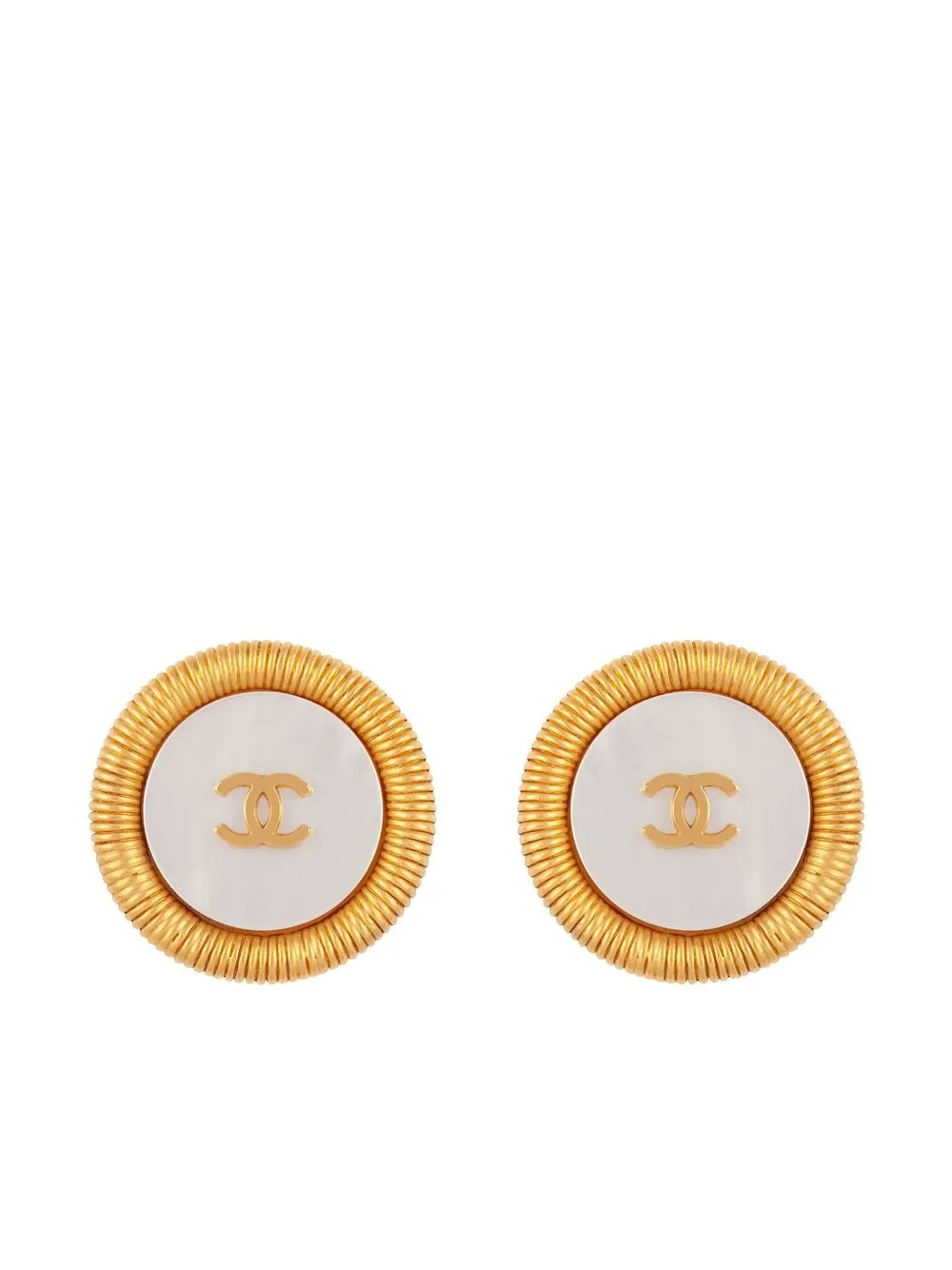 farfetch.com | 1995 CC button clip-on earrings