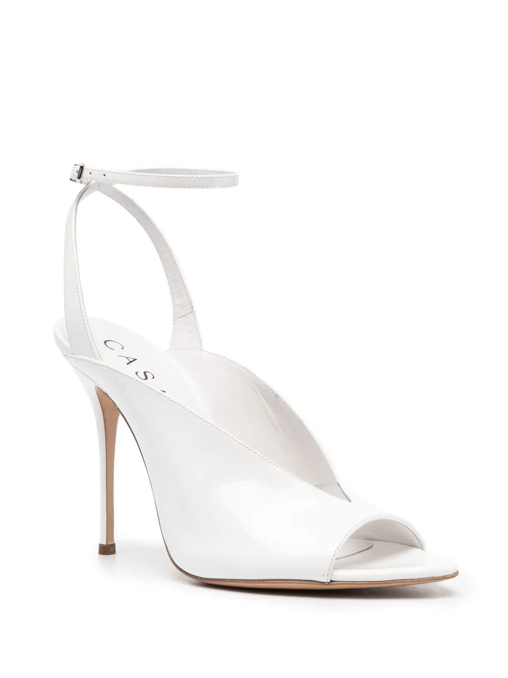 Shop Casadei Scarlet Open Toe Sandals In White