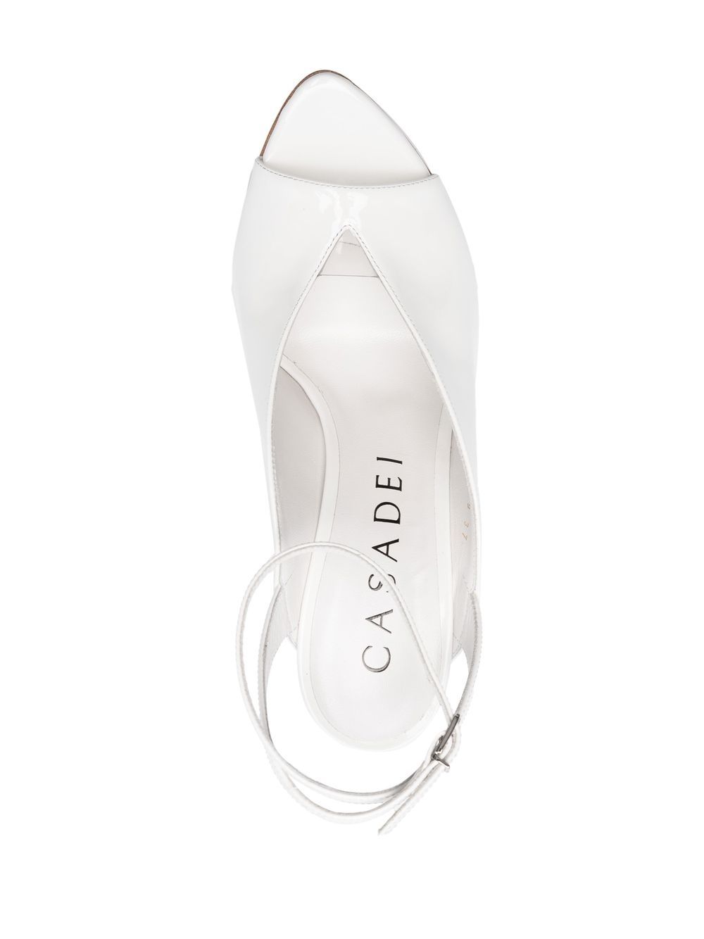 Shop Casadei Scarlet Open Toe Sandals In White