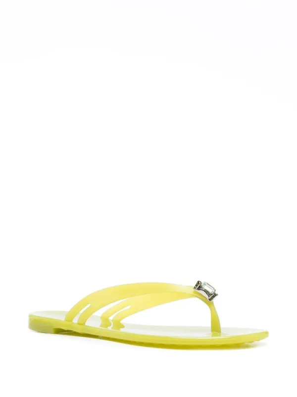 Casadei Jelly Jeweled Flip Flops Farfetch