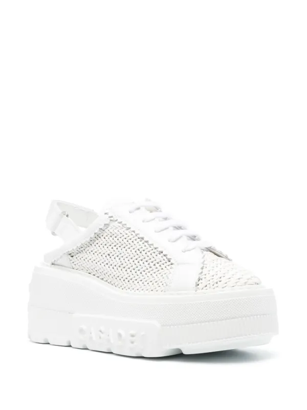 Casadei 85mm Woven Platform Sneakers Farfetch