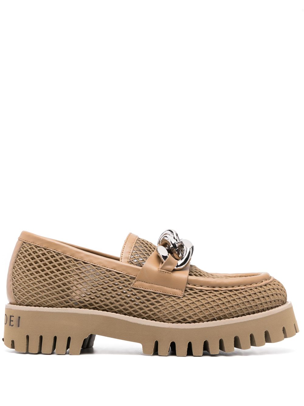 Casadei chain-trim mesh loafers - Neutrals