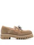 Casadei chain-trim mesh loafers - Neutrals