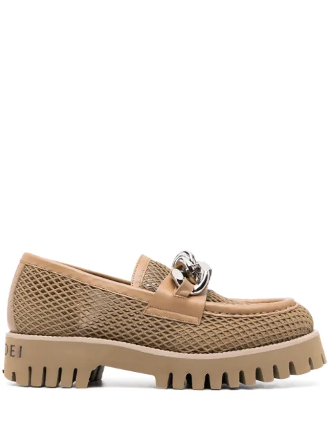 Casadei mocasines de malla con cadena 