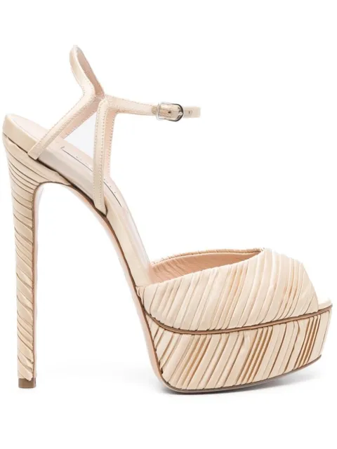 Casadei Flora 140mm plissé platform sandals