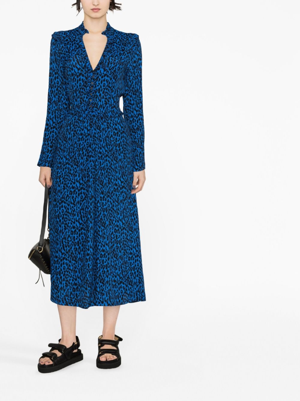 Zadig&Voltaire Jurk met luipaardprint - Blauw