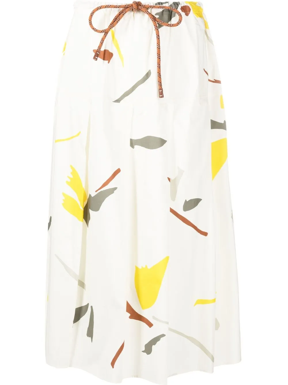 

Alysi abstract-print pleated midi skirt - Neutrals