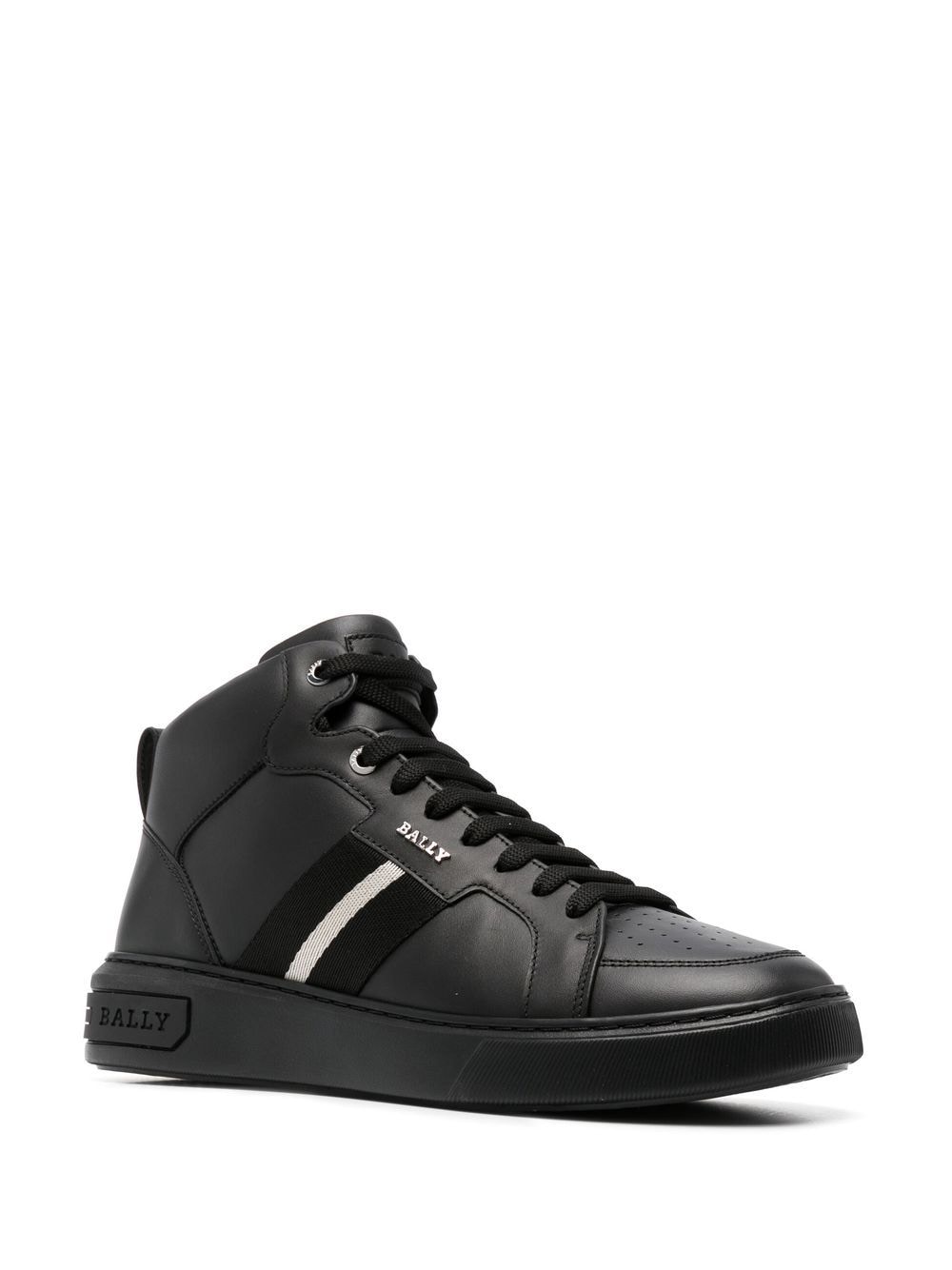 Image 2 of Bally stripe-detail high-top sneakers