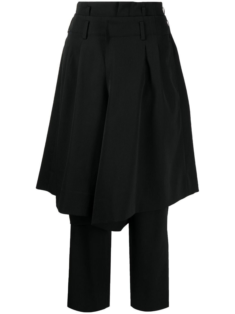 Comme Des Garçons Overlap-design Wool Trousers In Black