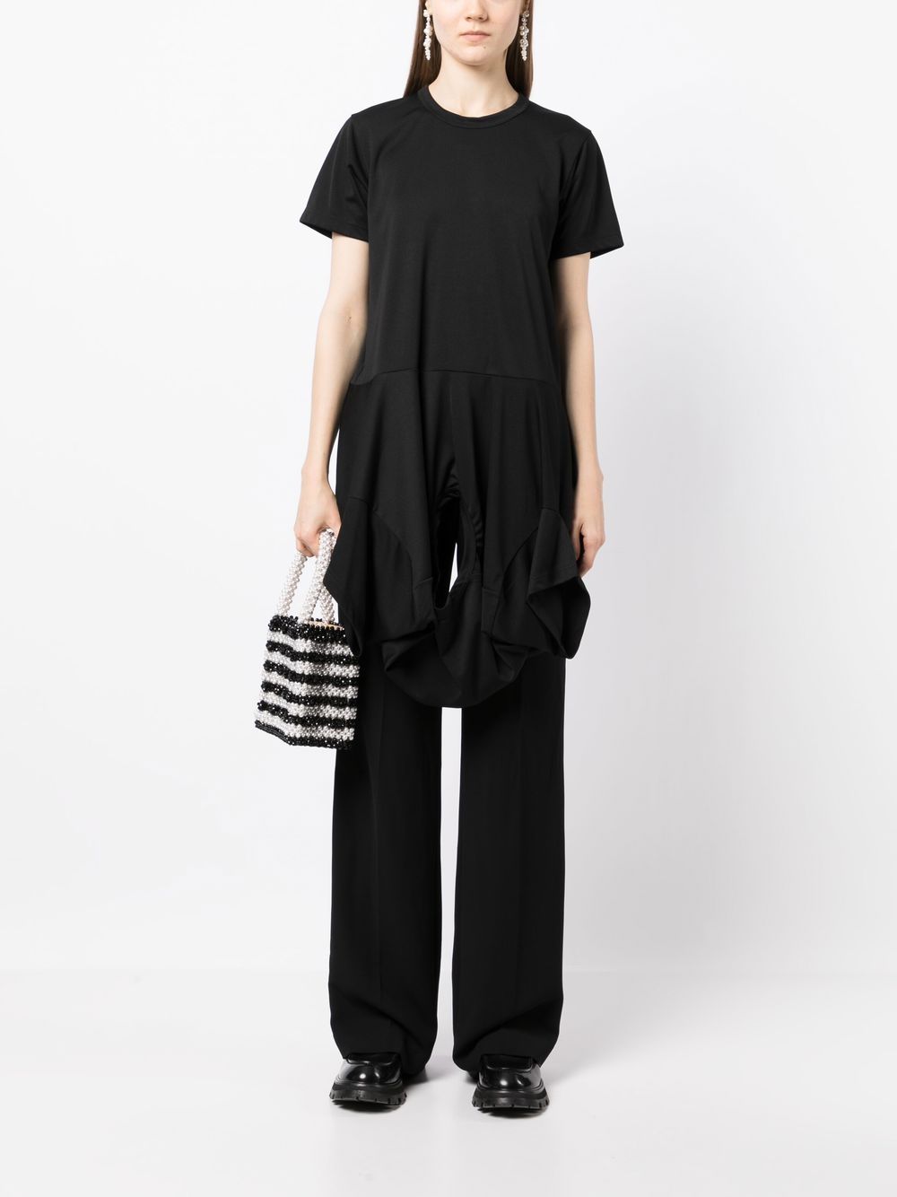 Shop Comme Des Garçons Short-sleeve Asymmetric T-shirt In Black