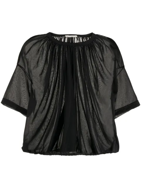 Comme Des Garçons playera traslúcida con mangas farol