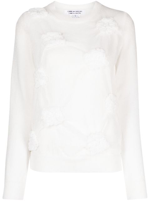 Comme Des Garcons Comme Des Garcons round-neck glitter knitted top Women