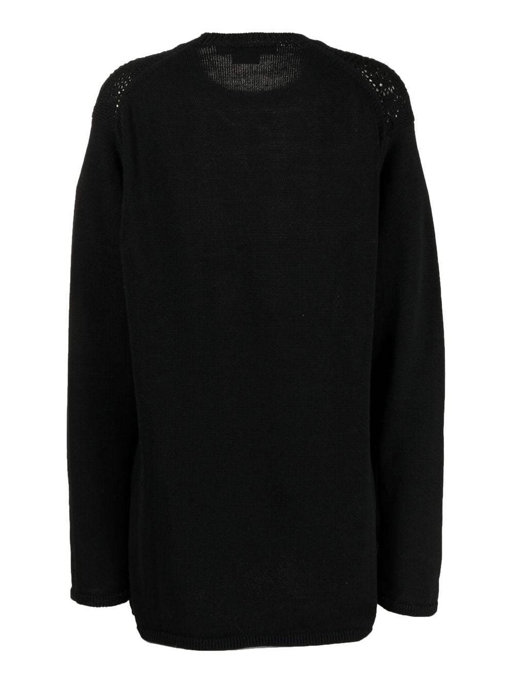 Shop Comme Des Garçons Comme Des Garçons Pointelle-knit Cotton Cardigan In Black
