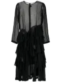 Comme Des Garçons Comme Des Garçons semi-sheer tiered midi dress - Black