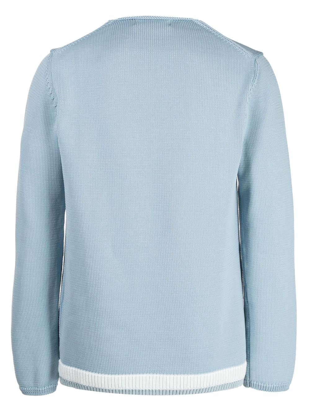 Shop Comme Des Garçons Homme Deux Long-sleeve Knitted Jumper In Blue