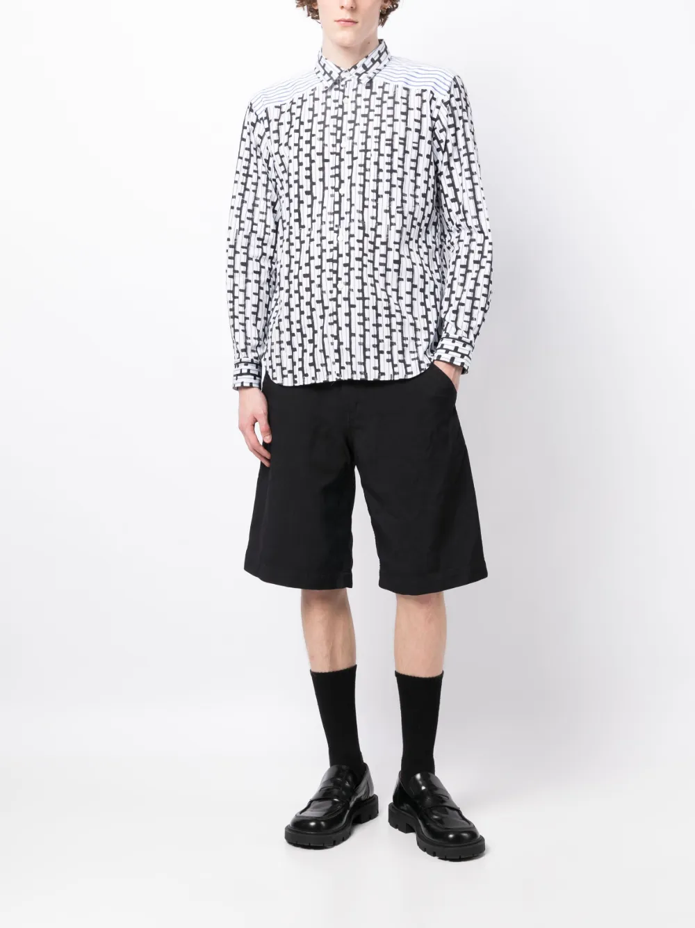 Comme des Garçons Homme Deux Mid waist shorts Zwart