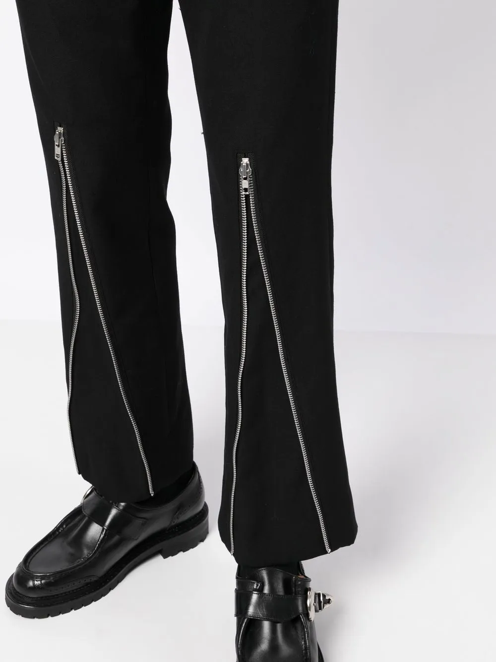 Shop Comme Des Garçons Homme Deux Zip-detail Skinny Trousers In Schwarz