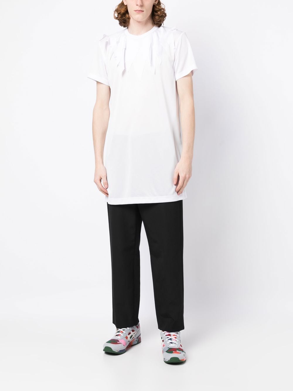 Comme Des Garçons Homme Plus T-shirt met gelaagd detail - Wit