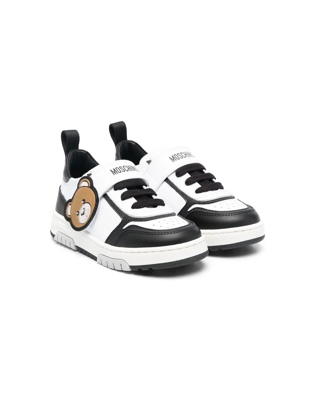 Moschino Kids' Toy-bear Patch Low-top Sneakers In White