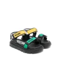 Moschino Kids logo-print touch-strap sandals - Black