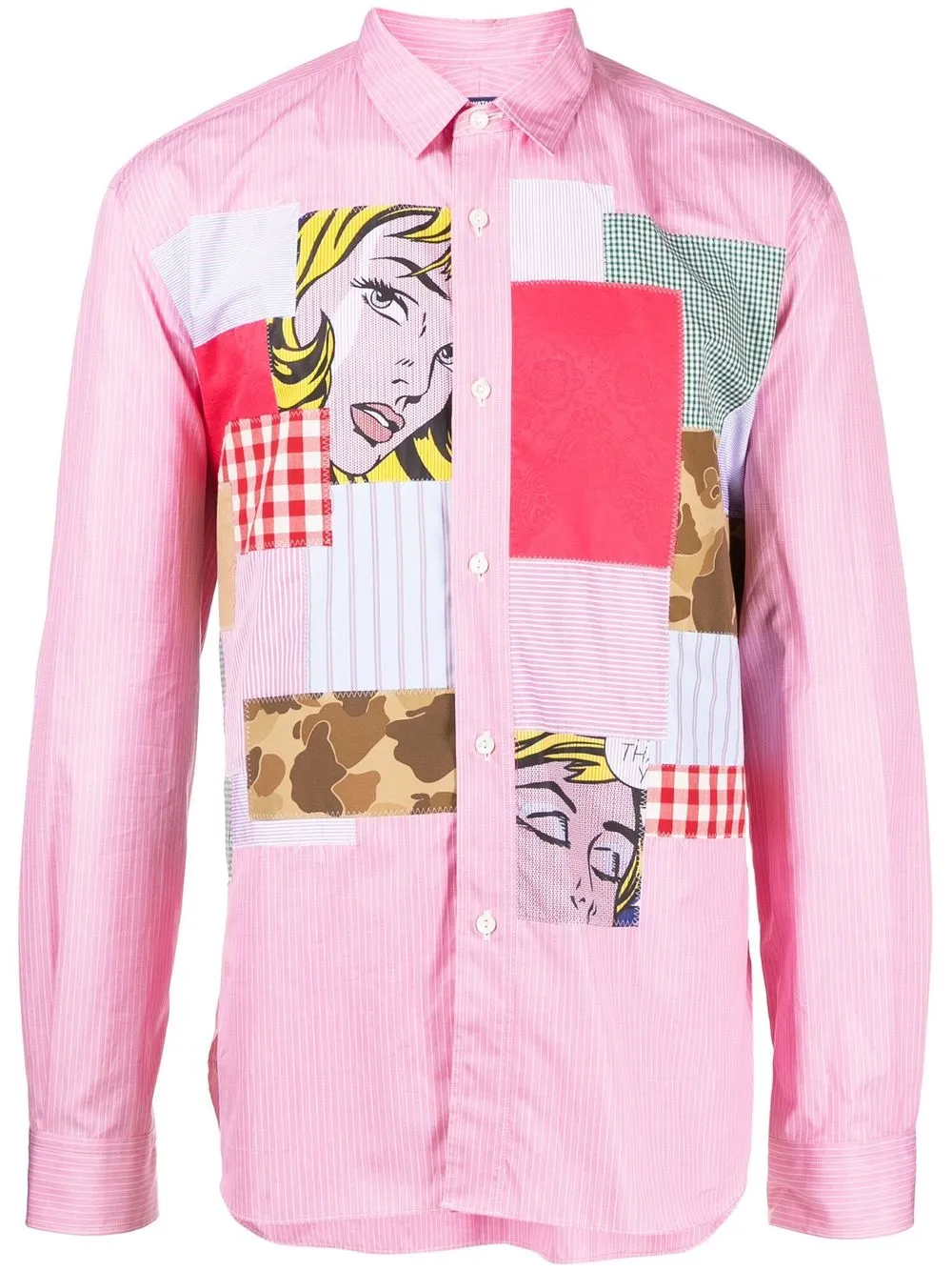 

Junya Watanabe MAN patchwork long sleeve shirt - Pink