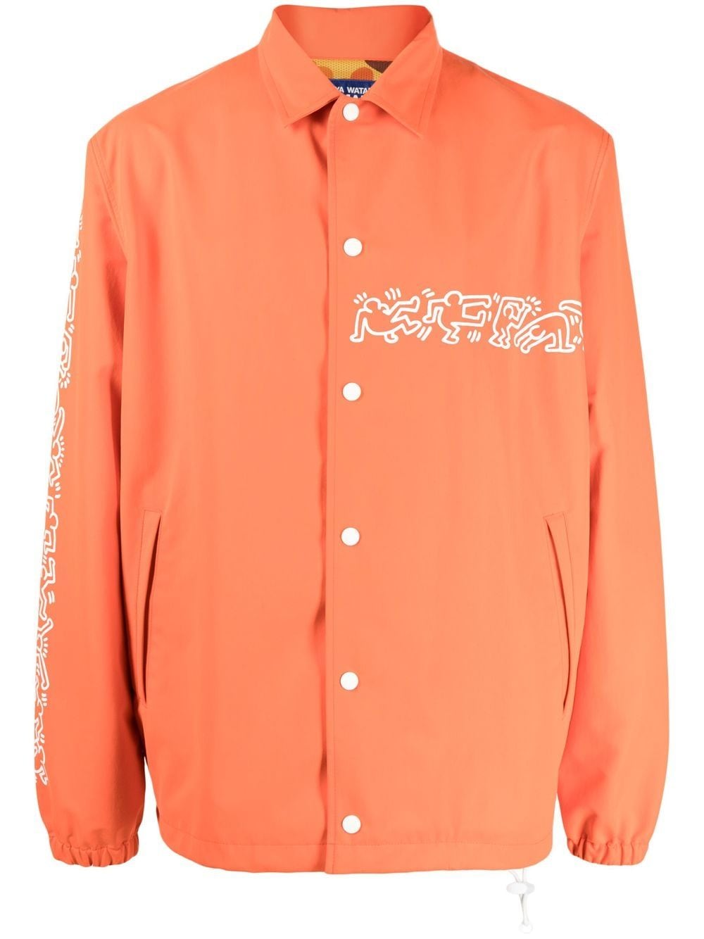 Junya Watanabe Hemdjacke Mit Grafischem Print In Orange