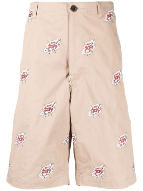 Junya Watanabe MAN graphic-print cotton shorts