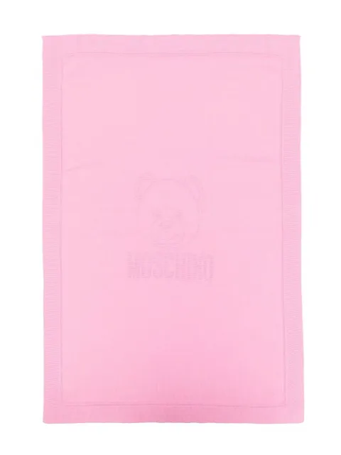 Moschino Kids Manta de tricô com detalhe Toy Bear