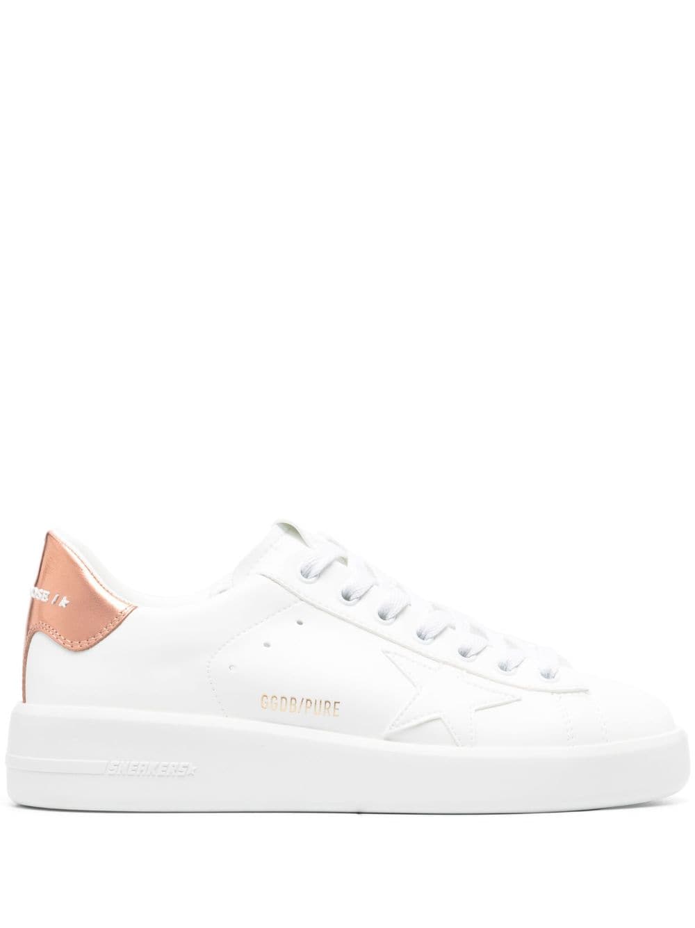 Shop Golden Goose Pure-star Lace-up Sneakers In White