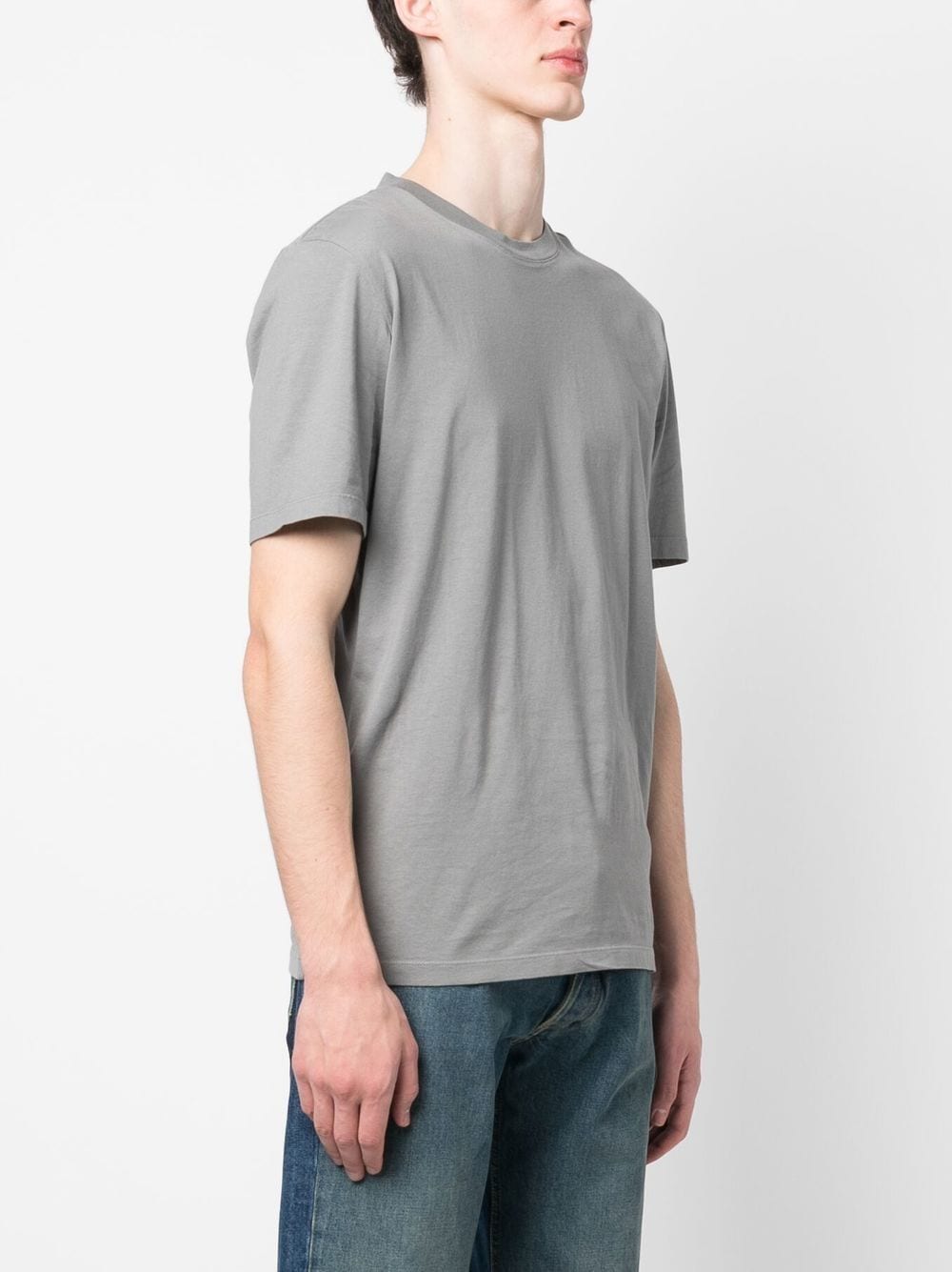 Shop Maison Margiela Plain Cotton T-shirt In Grey