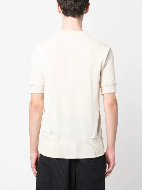 Maison Margiela ダメージカットソー Maison Margiela ダメージ ニット Tシャツ | ニュートラル