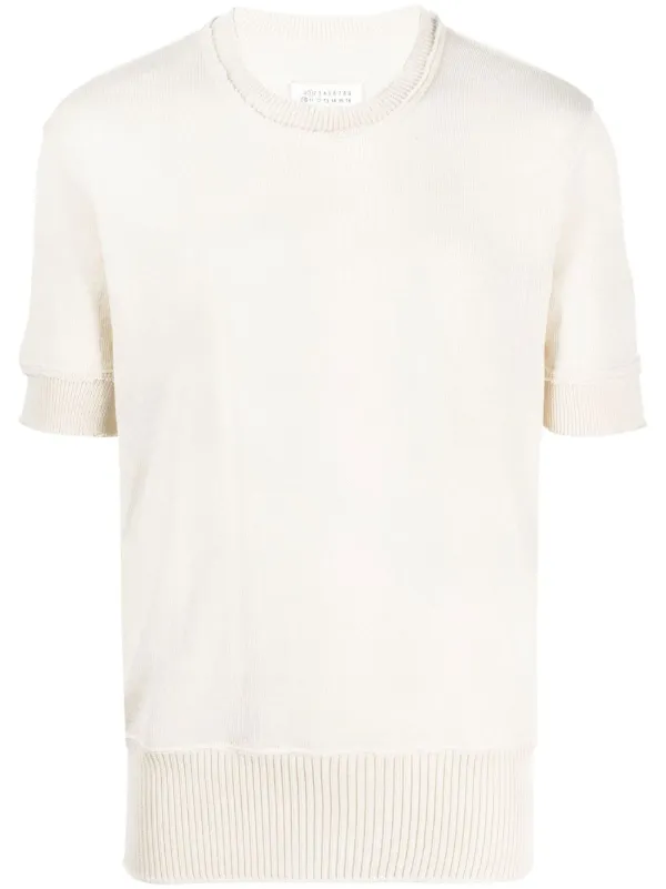 Maison Margiela ダメージカットソー Maison Margiela ダメージ ニット Tシャツ | ニュートラル