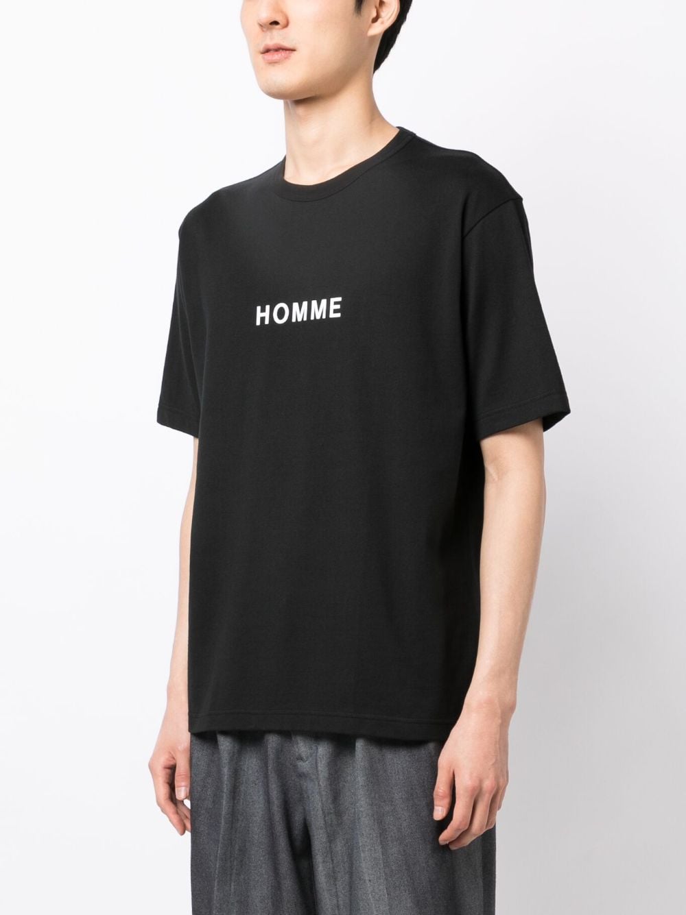 Shop Comme Des Garçons Homme Deux Text-print Cotton T-shirt In Schwarz