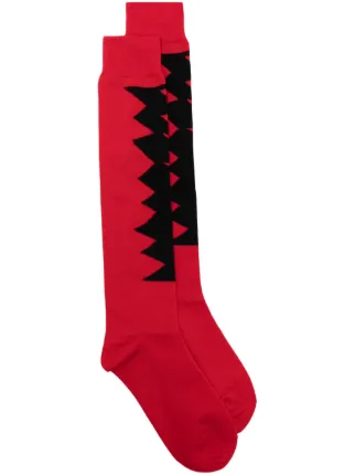 Comme Des Garcons Homme Plus graphic print Cotton Socks Red FARFETCH TR